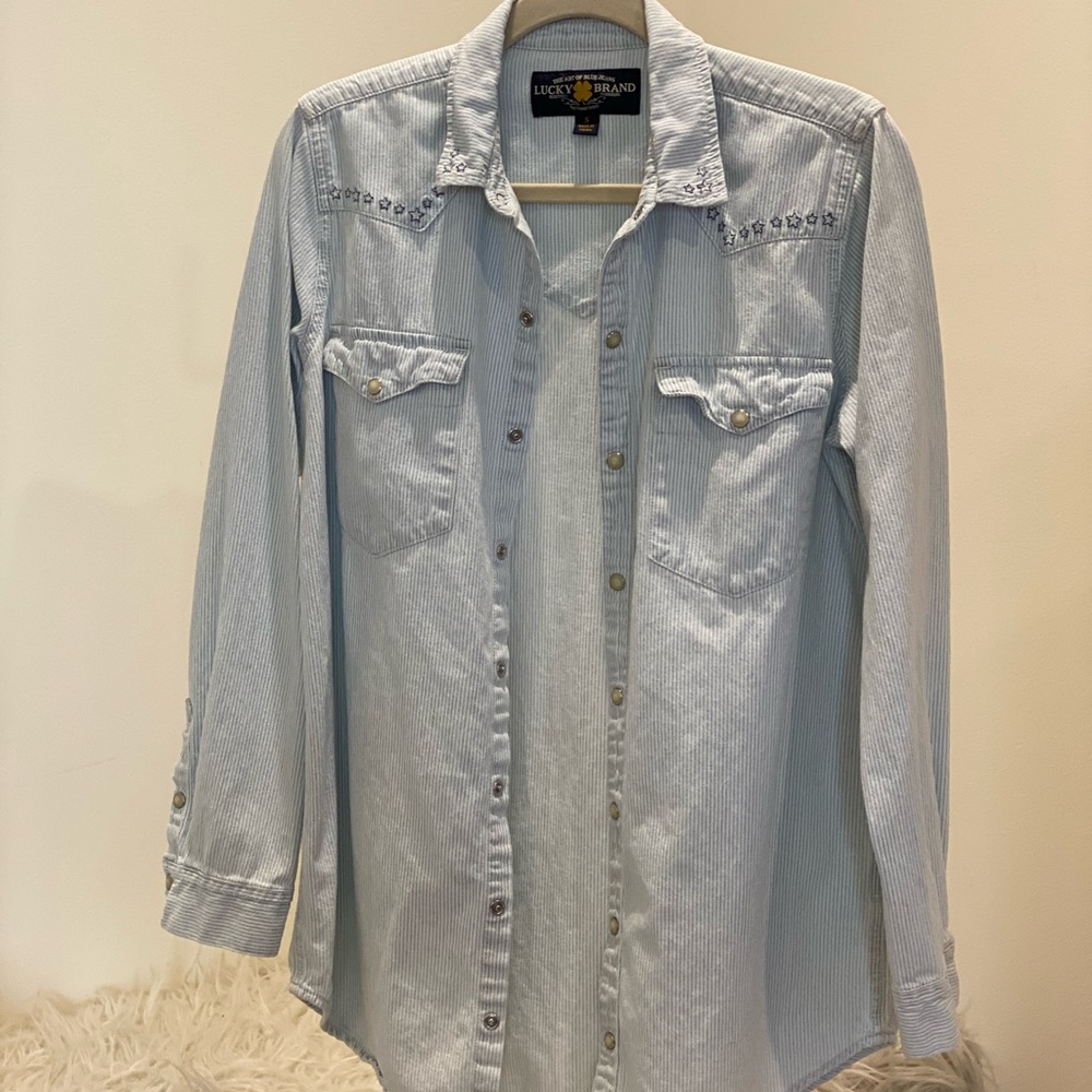 LUCKY BRAND. Button down Boyfriend Western Shirt. Size Small.